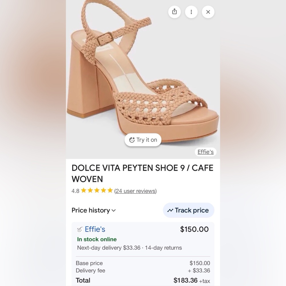 Dolce Vita Peyten Woven Stella Platform Sandal Cafe Size-10 NIB - Picture 9 of 10